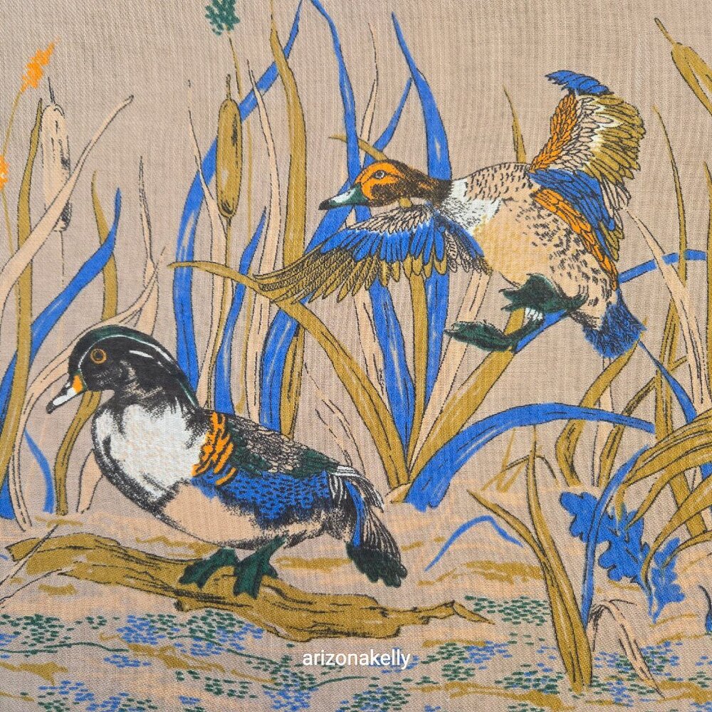 Large Square Scarf With Ducks Waterfowl Game Birds - Picture 3 of 16